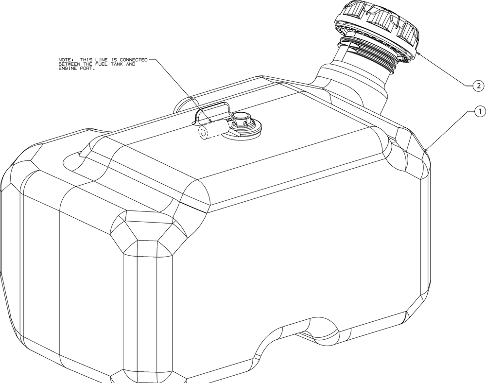 Fuel Tank Diagram and Parts List for XT2-LX46KH (13YQA1CT010)(2016) Cub Cadet Lawn Tractor